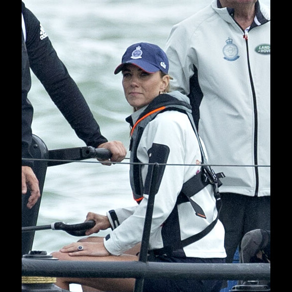 Catherine (Kate) Middleton, duchesse de Cambridge participe à la régate King's Cup à Cowes, Royaume Uni, le 8 août 2019.