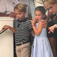 Le prince George et la princesse Charlotte de Cambridge - Le duc et la duchesse de Cambridge à la remise de prix de la régate King's Cup à Cowes le 8 août 2019.