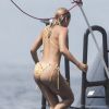 Sofia Richie profite d'un après-midi ensoleillé sur le yacht de Kylie Jenner. Capri, le 8 août 2019.