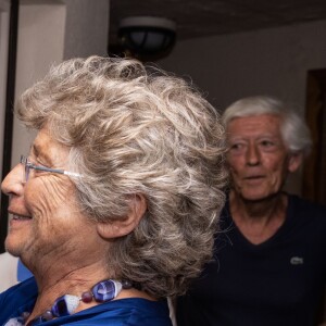 Exclusif - Richard Berry et Jacqueline Franjou après la représentation de la pièce Plaidoiries "Je vous demande l'impossible" lors du Festival de Ramatuelle, France, le 10 août 2019. © Cyril Bruneau/Festival de Ramatuelle/Bestimage