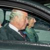 Le prince Charles, prince de Galles, et Camilla Parker Bowles, duchesse de Cornouailles, en route pour la messe à Crathie Kirk à Balmoral en Ecosse le 11 août 2019.