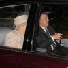 La reine Elizabeth II et son fils le prince Andrew, duc d'York, en route pour la messe à Crathie Kirk à Balmoral en Ecosse le 11 août 2019.
