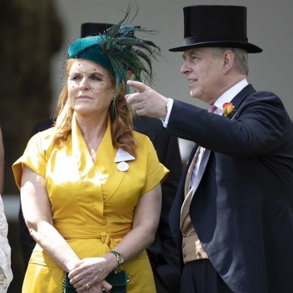 Sarah Ferguson et le prince Andrew, duc d'York, au Royal Ascot le 21 juin 2019.