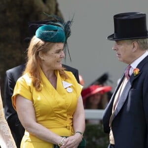 Sarah Ferguson et le prince Andrew, duc d'York, au Royal Ascot le 21 juin 2019.