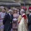 Le prince Philip, duc d'Edimbourg, et, en arrière-plan, Sarah Ferguson, duchesse d'York, lors du mariage de Lady Gabriella Windsor et Thomas Kingston dans la chapelle Saint-Georges du château de Windsor le 18 mai 2019.
