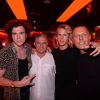 Exclusif - Thierry Chassagne (président de Warner Music France) et Jean-Roch avec le groupe Ofenbach (Dorian Lauduique et César de Rummel) au VIP Room de Saint-Tropez, France, le 9 août 2019. © Rachid Bellak/Bestimage