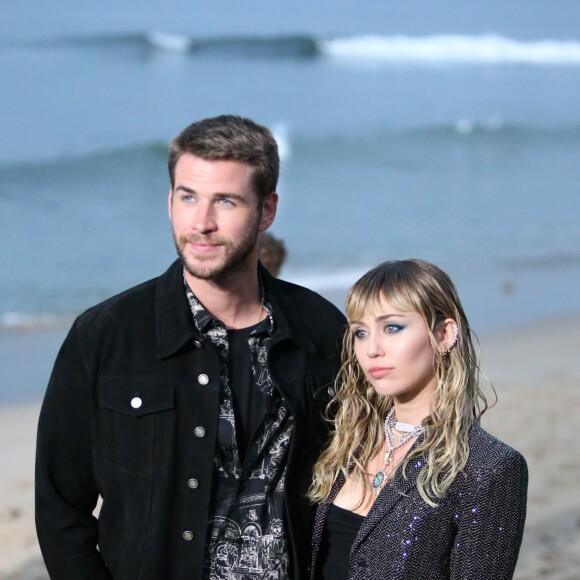 Liam Hemsworth et sa femme Miley Cyrus - Arrivées - Saint Laurent présente sa collection homme printemps-été 2020 à Malibu le 6 juin 2019.