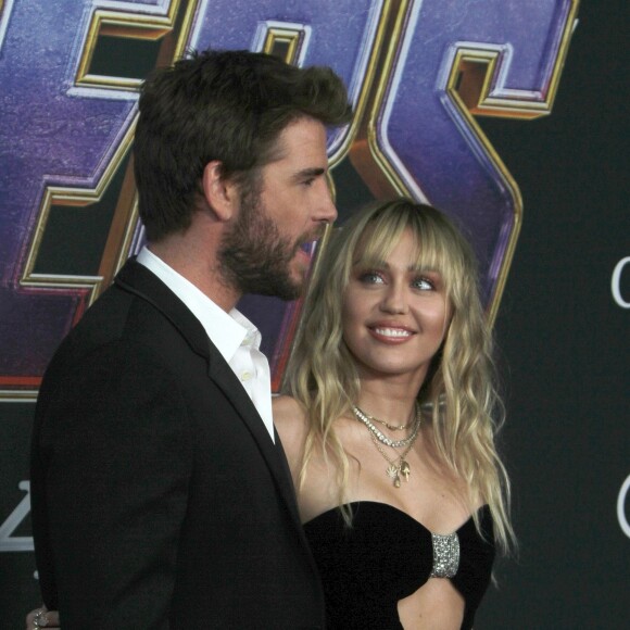 Miley Cyrus et son mari Liam Hemsworth - Avant-première du film "Avengers : Endgame" à Los Angeles, le 22 avril 2019.