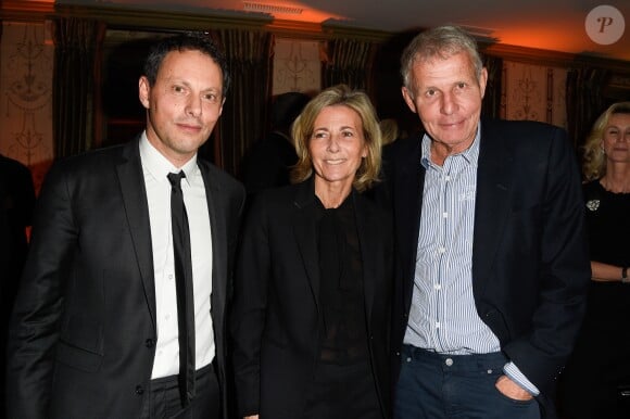 Exclusif - Marc-Olivier Fogiel, Claire Chazal et Patrick Poivre d'Arvor (PPDA) - Dîner pour le lancement du fond "Enfants à Coeur - Mireille Darc" au profit de La Chaîne de l'Espoir au Pavillon Ledoyen à Paris. Le 29 novembre 2017. Chaque table portait le nom d'un film de M.Darc. © Olivier Borde-Coadic Guirec / Bestimage