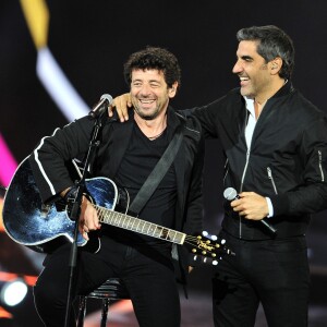 Exclusif - Patrick Bruel et Ary Abittan lors de l'enregistrement de l'émission "La Chanson Challenge 2019" aux Arènes de Nîmes, le 17 mai 2019. © Guillaume Gaffiot/Bestimage