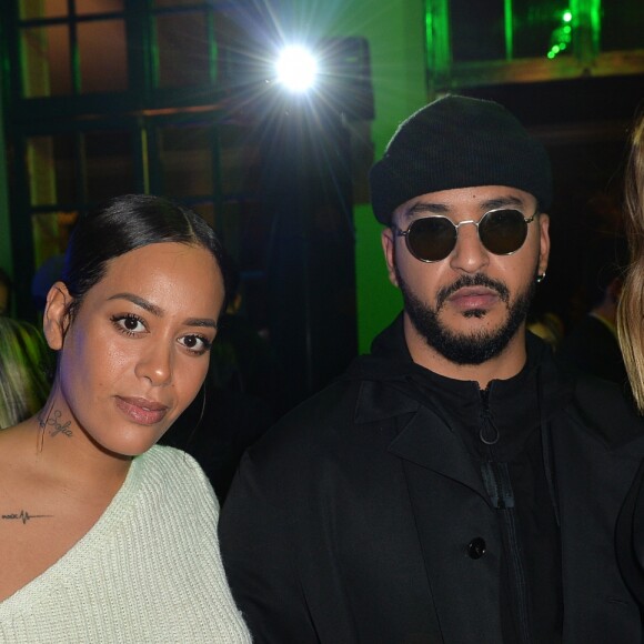 Amel Bent, Slimane (Slimane Nebchi) et Vitaa lors de la soirée de lancement de la collection capsule "I'm not a rapper" de la marque Elevenparis (Eleven Paris) à Paris, France, le 11 avril 2019. © Veeren/Bestimage