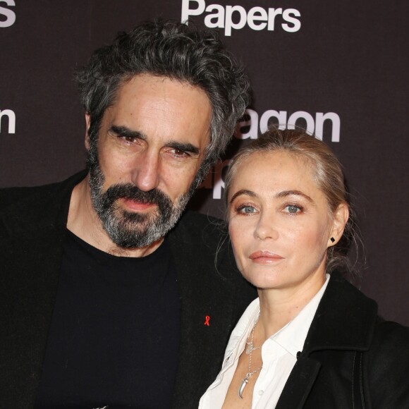 Emmanuelle Béart et son compagnon Frédéric lors de l'avant-première du film 'Pentagon Papers' au cinéma UGC Normandie sur les Champs-Elysées à Paris le 13 Janvier 2018. © Denis Guignebourg / Bestimage