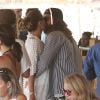Heidi Klum et son mari Tom Kaulitz (bisou) déjeunent avec leurs invités au restaurant La Fontelina, le lendemain de leur mariage à Capri. Le couple s'est baigné après le déjeuner. Le 4 Aout 2019.
