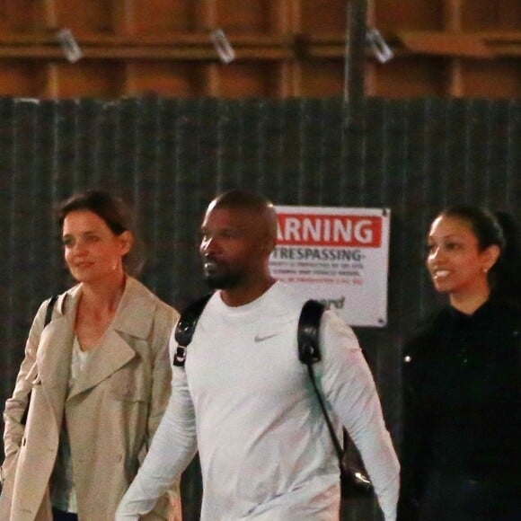 Exclusif - Jamie Foxx est allé diner avec sa fille Corinne et Katie Holmes à Los Angeles. Le 9 avril 2019.