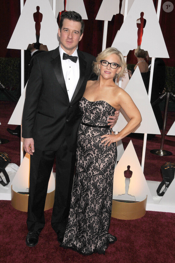 Rachael Harris et Christian Hebel - People à la 87ème cérémonie des Oscars à Hollywood, le 22 février 2015.