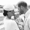 Meghan Markle, duchesse de Sussex, et le prince Harry avec leur fils Archie Mountbatten-Windsor le 6 juillet 2019 lors de son baptême au château de Windsor, photographiés par Chris Allerton devant la roseraie. ©Chris Allerton/SussexRoyal/PA Photos/Bestimage