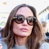 Angelina Jolie à la sortie de l'hôtel de Crillon à Paris le 9 juillet 2019.