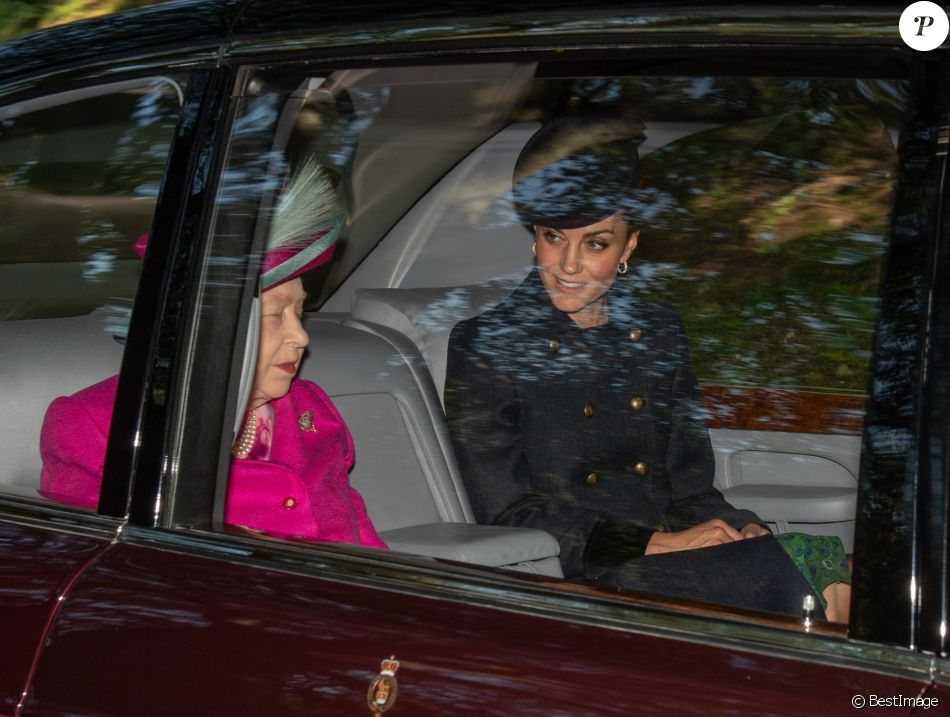 La reine Elisabeth II d&#039;Angleterre, Catherine Kate Middleton, duchesse de Cambridge - Les membres de la famille royale se rendent à la messe à Ballater le 25 août 2019.