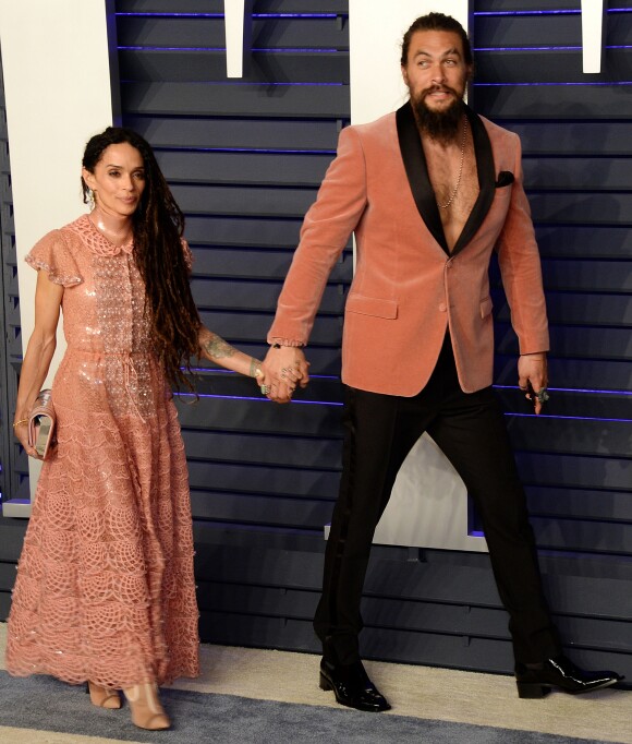 Jason Momoa et sa femme Lisa Bonet à la soirée Vanity Fair Oscar Party à Los Angeles, le 24 février 2019