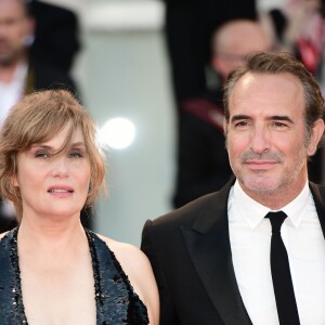 Emmanuelle Seigner et Jean Dujardin assistent à la projection du film "J'accuse !" lors du 76ème festival du film de Venise. Le 30 août 2019.