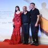 Monica Bellucci, Gaspar Noé et Vincent Cassel lors de la première du film "Irreversible" pendant le 76ème Festival du Film de Venise la Mostra à Venise en Italie le 31 Août 2019.