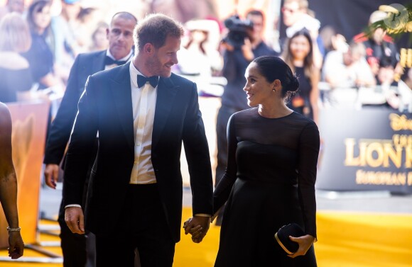 Le prince Harry, duc de Sussex, et Meghan Markle, duchesse de Sussex, à la première du film "Le Roi Lion" à Londres, le 14 juillet 2019.