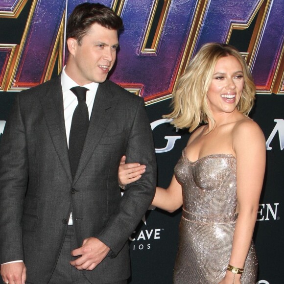 Scarlett Johansson et son compagnon Colin Jost - Avant-première du film "Avengers : Endgame" à Los Angeles, le 22 avril 2019.