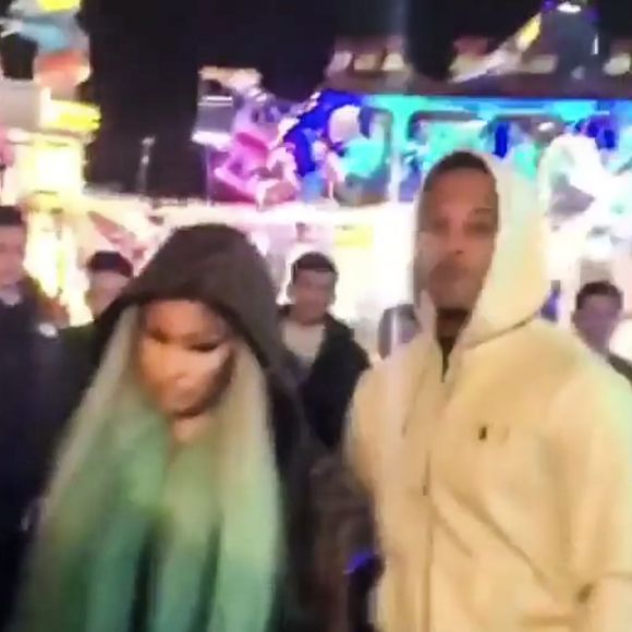 Exclusif - Alors qu'elle devait se produire en concert, Nicki Minaj a été aperçue avec son nouveau compagnon Kenneth "Zoo" Petty à la foire aux plaisirs à Bordeaux