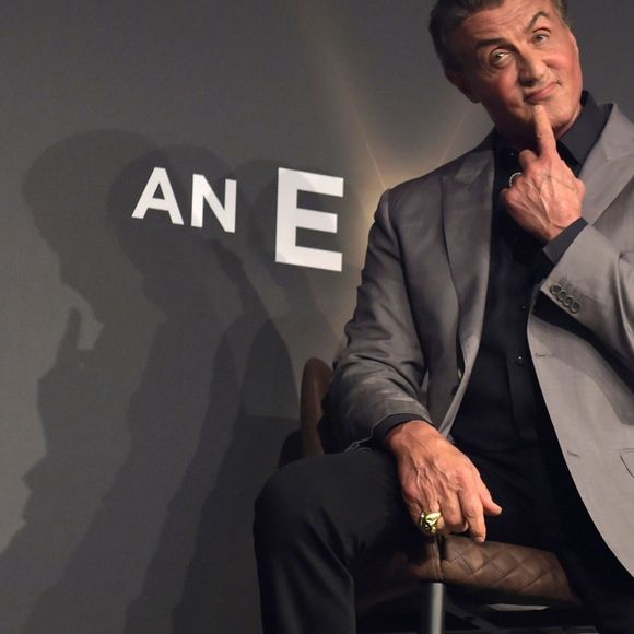 Exclusif - Sylvester Stallone participe à une séance de questions/réponses intitulée "Experience With Sylvester Stallone" au côté de Jenny Powell, au Manchester Convention Center. Manchester, le 6 septembre 2019.