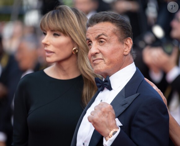 Sylvester Stallone et sa femme Jennifer Flavin - Montée des marches du film "Hors Normes" pour la clôture du 72e Festival International du Film de Cannes. Le 25 mai 2019.