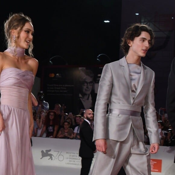 Lily-Rose Depp, Timothée Chalamet - Tapis rouge et avant-première du film "The King" lors du 76ème festival international du film de Venise, la Mostra, le 2 septembre 2019.