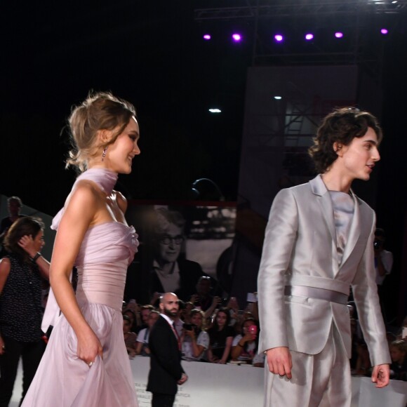 Lily-Rose Depp, Timothée Chalamet - Tapis rouge et avant-première du film "The King" lors du 76ème festival international du film de Venise, la Mostra, le 2 septembre 2019.