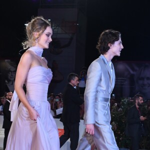 Lily-Rose Depp, Timothée Chalamet - Tapis rouge et avant-première du film "The King" lors du 76ème festival international du film de Venise, la Mostra, le 2 septembre 2019.