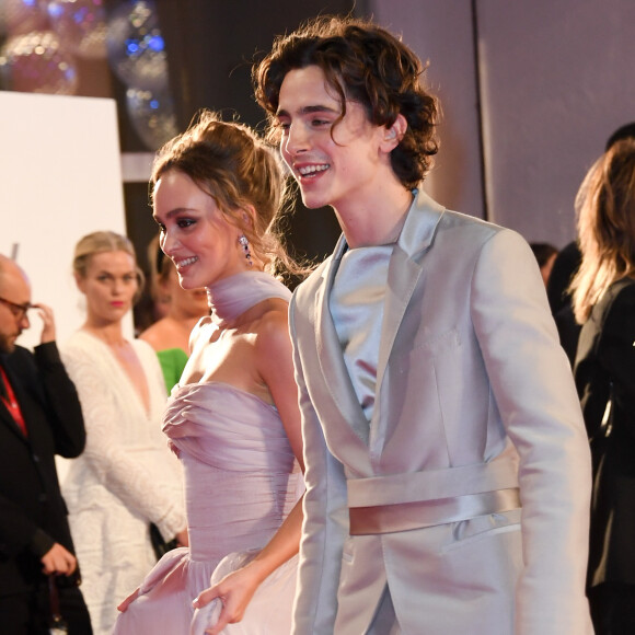 Lily-Rose Depp, Timothée Chalamet - Tapis rouge du film "The King" lors du 76ème festival international du film de Venise, la Mostra, le 2 septembre 2019.
