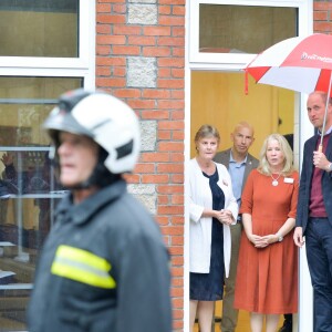 Le prince William, duc de Cambridge, visite le centre social des pompiers Harcombe House à Chudleigh dans le Devon le 9 septembre 2019.