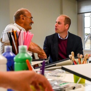 Le prince William, duc de Cambridge, visite le centre social des pompiers Harcombe House à Chudleigh dans le Devon le 9 septembre 2019.