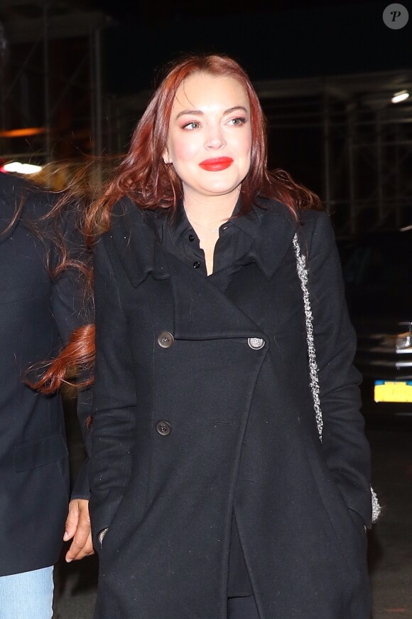 Lindsay Lohan à son arrivée dans les studios de l'émission "Watch What Happens Live" à New York. Le 9 janvier 2019.