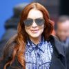 Lindsay Lohan à la sortie des studios de l'émission "Good Moring America" à New York, où elle est venue faire la promotion de son émission de télé réalité "Lindsay Lohan's Beach Club". Le 7 janvier 2019.