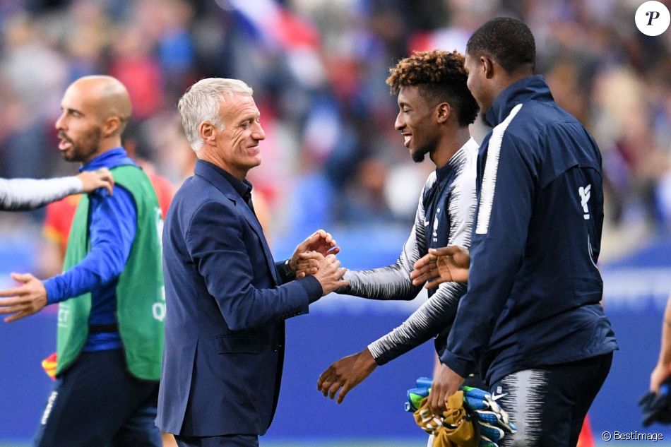 Didier Deschamps Et Kingsley Coman Lors Du Match De Football France ...