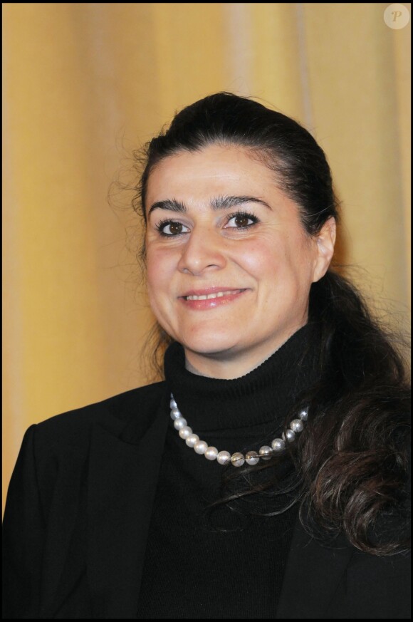 Cecilia Bartoli reçoit la Grande médaille de la ville de Paris dans les salons de l'Hôtel de ville, le 11 février 2010.