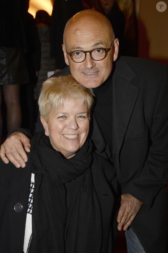 Mimie Mathy et son mari Benoist Gerard - Représentation exceptionnelle de la pièce "Cher Trésor" au Théâtre des Nouveautés à Paris, à l'occasion de la creation du Festival de l'Ile Maurice, le 18 novembre 2013.