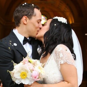 Mariage religieux en l'église de Villanova d' Alizée et Grégoire Lyonnet - Villanova le 18 juin 2016 © Olivier Huitel - Olivier Sanchez / Bestimage