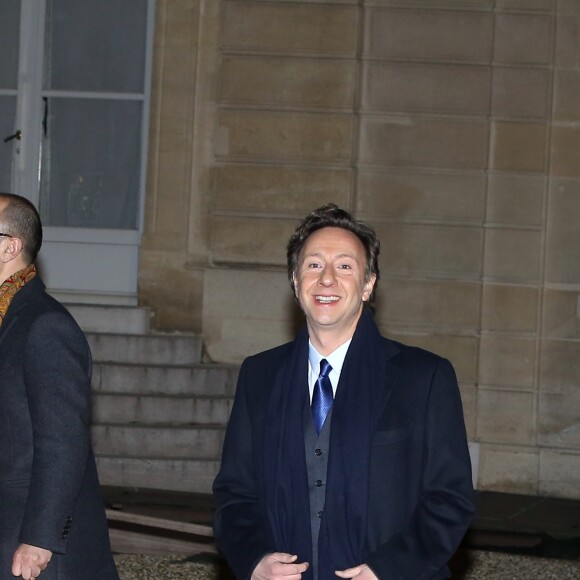 Stéphane Bern et Lionel Bounoua - Le grand-duc et la grande-duchesse de Luxembourg assistent au Dîner d'Etat, au Palais présidentiel de l'Elysée, offert par le président de la République française et sa femme la Première Dame à l'occasion d'une Visite d'Etat en France à Paris, France, le 19 mars 2018. © Jacovides-Moreau/Bestimage