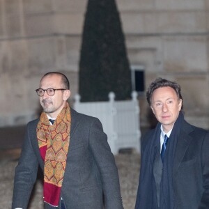 Stéphane Bern et Lionel Bounoua - Le grand-duc et la grande-duchesse de Luxembourg assistent au Dîner d'Etat, au Palais présidentiel de l'Elysée, offert par le président de la République française et sa femme la Première Dame à l'occasion d'une Visite d'Etat en France à Paris, France, le 19 mars 2018. © Jacovides-Moreau/Bestimage