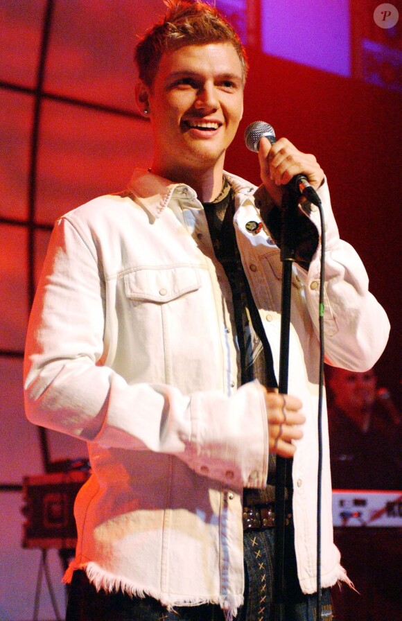 Nick Carter à l'émission "Top of the pops" au studio TV de la BBC à Londres, le 27 septembre 2002.
