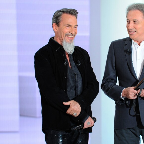 Exclusif - Florent Pagny et Michel Drucker - Enregistrement de l'émission "Vivement Dimanche" présentée par M.Drucker et diffusée le 23 juin 2019 sur France 2. Le 3 juin 2019 © Guillaume Gaffiot / Bestimage
