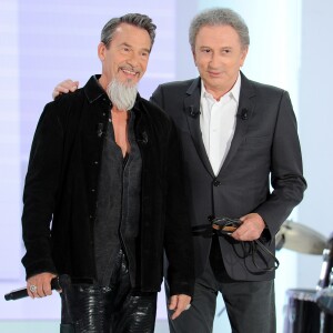 Exclusif - Florent Pagny et Michel Drucker - Enregistrement de l'émission "Vivement Dimanche" présentée par M.Drucker et diffusée le 23 juin 2019 sur France 2. Le 3 juin 2019 © Guillaume Gaffiot / Bestimage