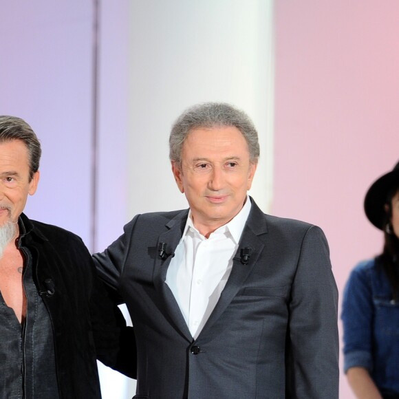 Exclusif - Florent Pagny et Michel Drucker - Enregistrement de l'émission "Vivement Dimanche" présentée par M.Drucker et diffusée le 23 juin 2019 sur France 2. Le 3 juin 2019 © Guillaume Gaffiot / Bestimage