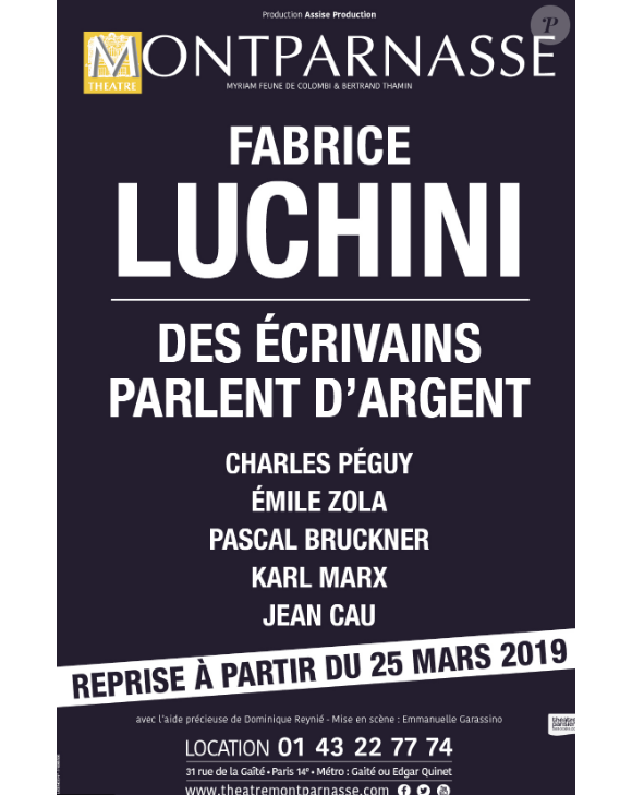 Affiche du spectacle de Fabrice Luchini