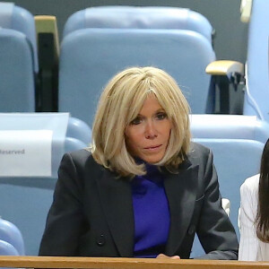 La première dame française Brigitte Macron assiste au discours de son mari le président de la République française, le premier jour de la 74ème assemblée générale de l'organisation des Nations-Unis (ONU) à New York City, New York, Etats-Unis, le 24 septembre 2019. © Morgan Dessalles/Bestimage